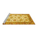 Sideview of Machine Washable Abstract Yellow Modern Rug, wshabs3101yw