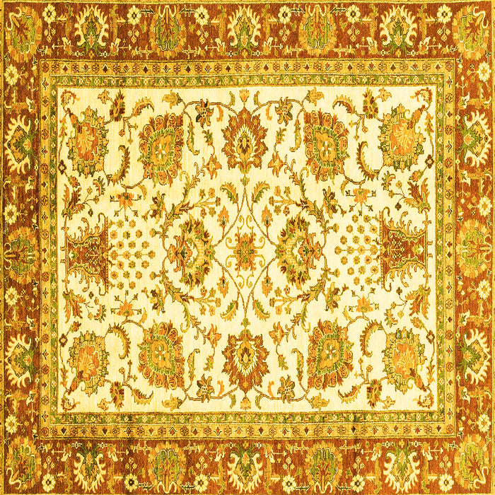 Square Abstract Yellow Modern Rug, abs3101yw