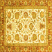 Square Abstract Yellow Modern Rug, abs3101yw