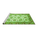 Sideview of Machine Washable Abstract Green Modern Area Rugs, wshabs3101grn