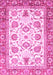 Machine Washable Abstract Pink Modern Rug, wshabs3101pnk