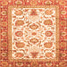 Square Machine Washable Abstract Orange Modern Area Rugs, wshabs3101org