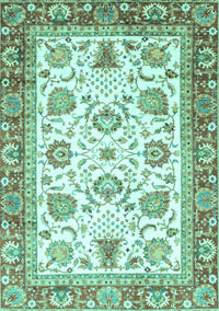 Abstract Turquoise Modern Rug, abs3101turq