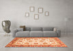 Machine Washable Abstract Orange Modern Area Rugs in a Living Room, wshabs3101org