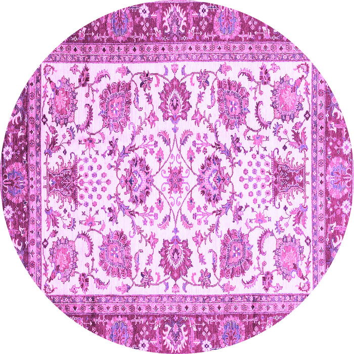 Round Machine Washable Abstract Purple Modern Area Rugs, wshabs3101pur