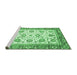 Sideview of Machine Washable Abstract Emerald Green Modern Area Rugs, wshabs3101emgrn