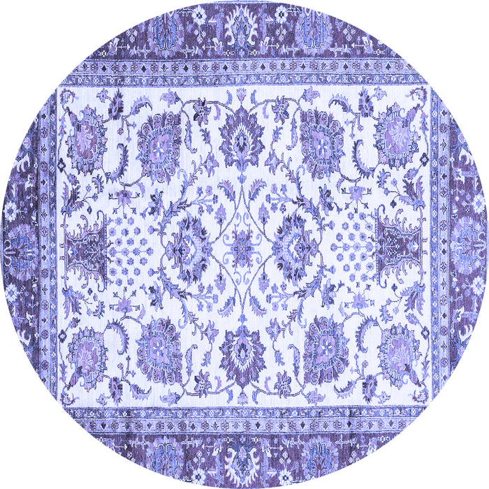 Round Machine Washable Abstract Blue Modern Rug, wshabs3101blu