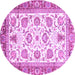 Round Abstract Purple Modern Rug, abs3101pur