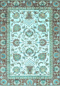 Abstract Light Blue Modern Rug, abs3101lblu