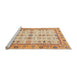 Sideview of Machine Washable Abstract Chocolate Brown Rug, wshabs3102