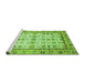 Sideview of Machine Washable Abstract Green Modern Area Rugs, wshabs3102grn