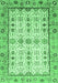 Machine Washable Abstract Emerald Green Modern Area Rugs, wshabs3102emgrn