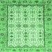 Square Abstract Emerald Green Modern Rug, abs3102emgrn