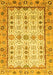 Machine Washable Abstract Yellow Modern Rug, wshabs3102yw