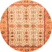 Round Abstract Orange Modern Rug, abs3102org