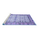 Sideview of Machine Washable Abstract Blue Modern Rug, wshabs3102blu