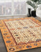 Abstract Chocolate Brown Modern Rug in Family Room, abs3102