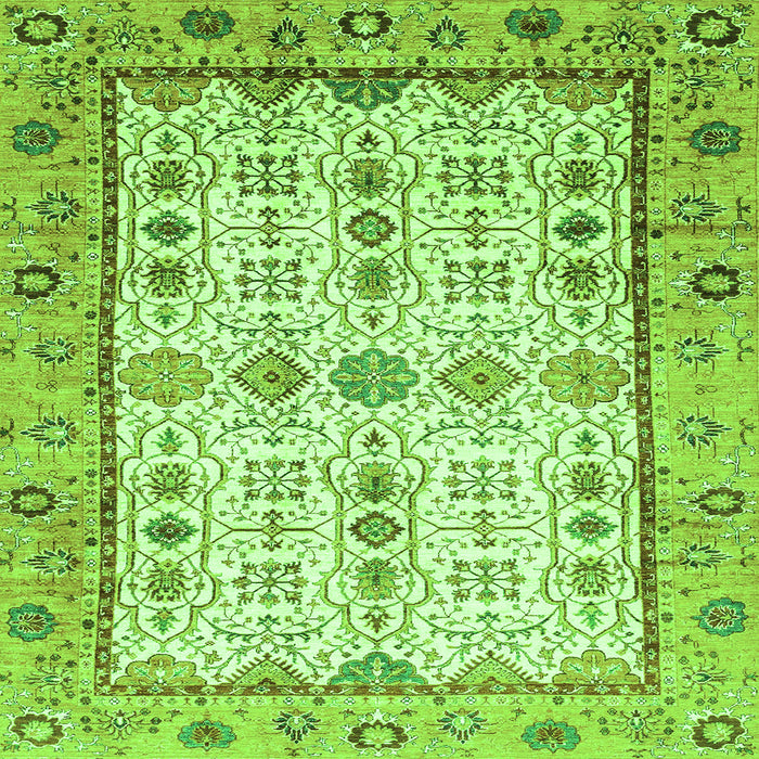 Square Abstract Green Modern Rug, abs3102grn