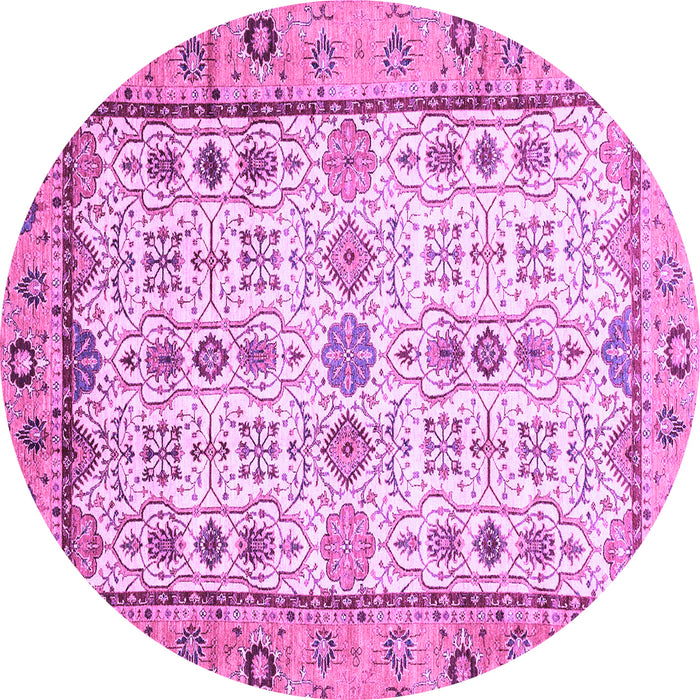 Round Machine Washable Abstract Purple Modern Area Rugs, wshabs3102pur
