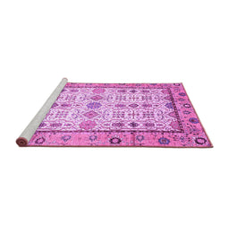 Sideview of Machine Washable Abstract Purple Modern Area Rugs, wshabs3102pur