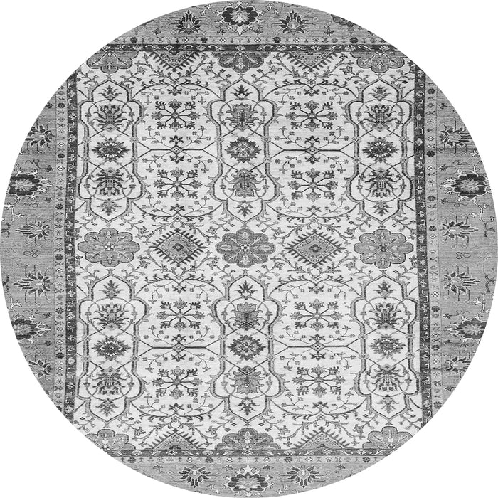 Round Abstract Gray Modern Rug, abs3102gry