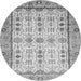 Round Abstract Gray Modern Rug, abs3102gry