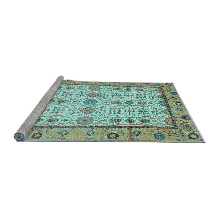Sideview of Machine Washable Abstract Light Blue Modern Rug, wshabs3102lblu