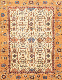 Abstract Chocolate Brown Modern Rug, abs3102