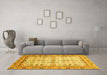 Machine Washable Abstract Yellow Modern Rug in a Living Room, wshabs3102yw