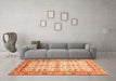 Machine Washable Abstract Orange Modern Area Rugs in a Living Room, wshabs3102org