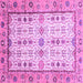 Square Machine Washable Abstract Purple Modern Area Rugs, wshabs3102pur