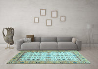 Machine Washable Abstract Light Blue Modern Rug, wshabs3102lblu