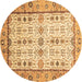 Round Machine Washable Abstract Brown Modern Rug, wshabs3102brn