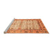 Sideview of Machine Washable Abstract Orange Modern Area Rugs, wshabs3102org