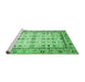 Sideview of Machine Washable Abstract Emerald Green Modern Area Rugs, wshabs3102emgrn