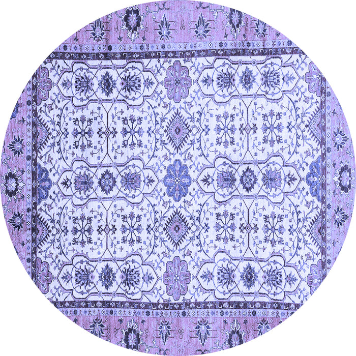 Round Abstract Blue Modern Rug, abs3102blu