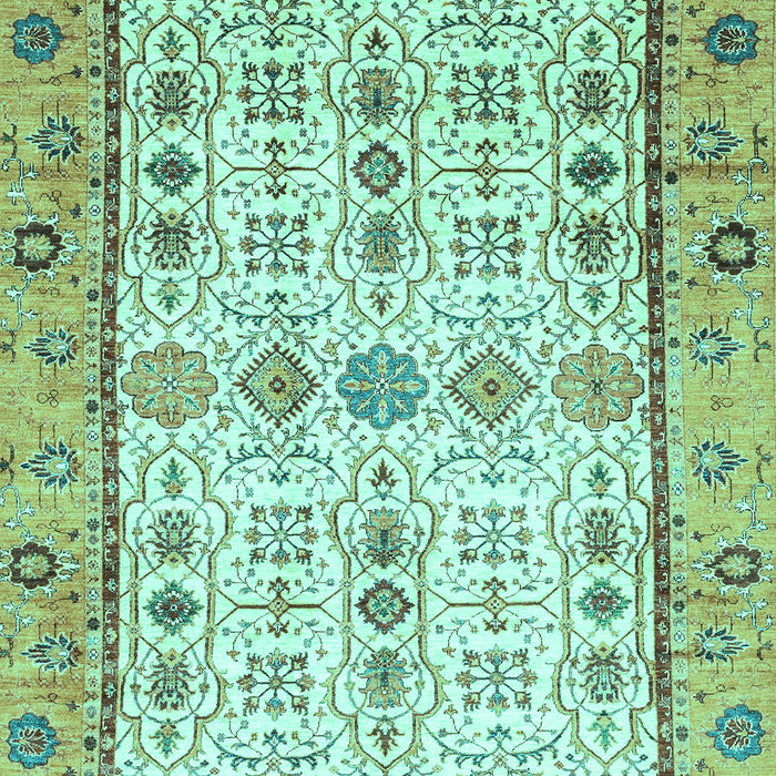 Machine Washable Abstract Turquoise Modern Area Rugs, wshabs3102turq