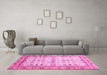 Machine Washable Abstract Pink Modern Rug in a Living Room, wshabs3102pnk