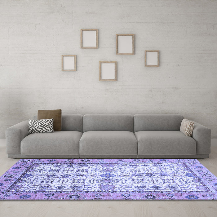 Machine Washable Abstract Blue Modern Rug in a Living Room, wshabs3102blu
