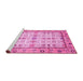 Sideview of Machine Washable Abstract Pink Modern Rug, wshabs3102pnk