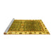 Sideview of Machine Washable Oriental Yellow Traditional Rug, wshabs3103yw