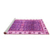 Sideview of Machine Washable Oriental Pink Traditional Rug, wshabs3103pnk