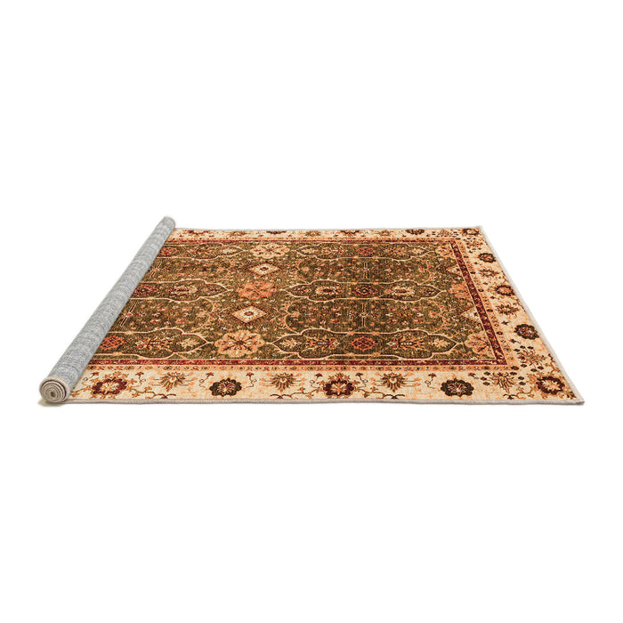 Sideview of Machine Washable Oriental Orange Traditional Area Rugs, wshabs3103org