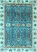 Machine Washable Oriental Light Blue Traditional Rug, wshabs3103lblu