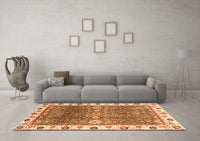 Machine Washable Oriental Orange Traditional Rug, wshabs3103org