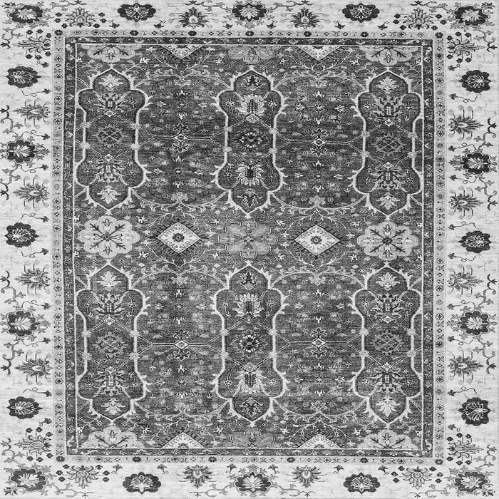 Square Oriental Gray Traditional Rug, abs3103gry