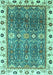 Machine Washable Oriental Turquoise Traditional Area Rugs, wshabs3103turq