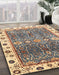 Abstract Coffee Brown Oriental Rug in Family Room, abs3103