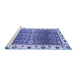 Sideview of Machine Washable Oriental Blue Traditional Rug, wshabs3103blu