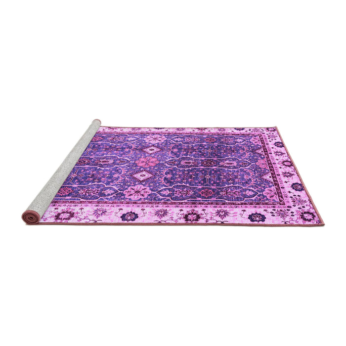 Sideview of Machine Washable Oriental Purple Traditional Area Rugs, wshabs3103pur